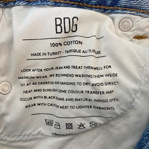 BDG Pax Womens High Rise Distressed Raw Hem Blue Denim Jeans Size 27 - Picture 8 of 10